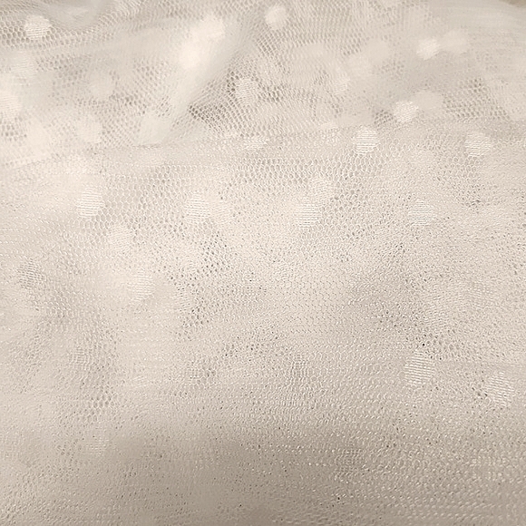 WHITE ☆ SWISS DOT ☆ TULLE ☆ SHEER TIERED MIDI DRESS ☆ NWT - Picture 5 of 7